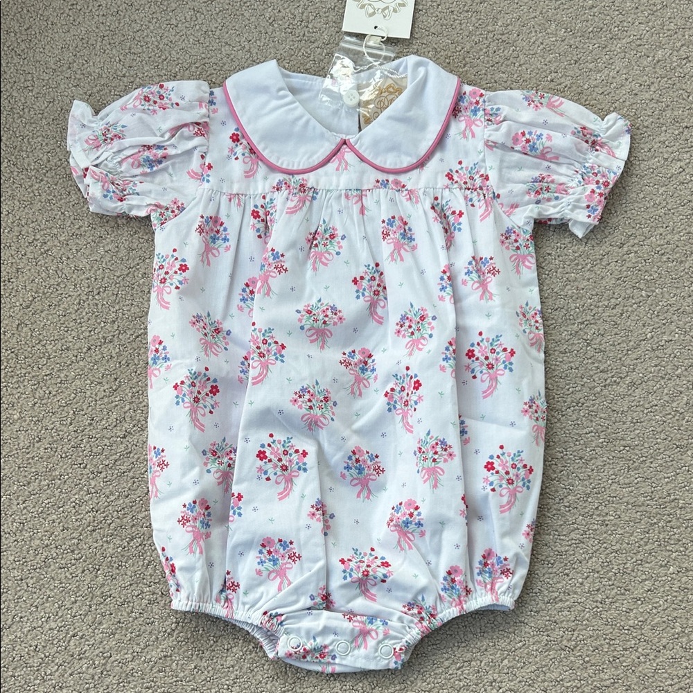 The Beaufort Bonnet Company Floral One Piece - Pink and White